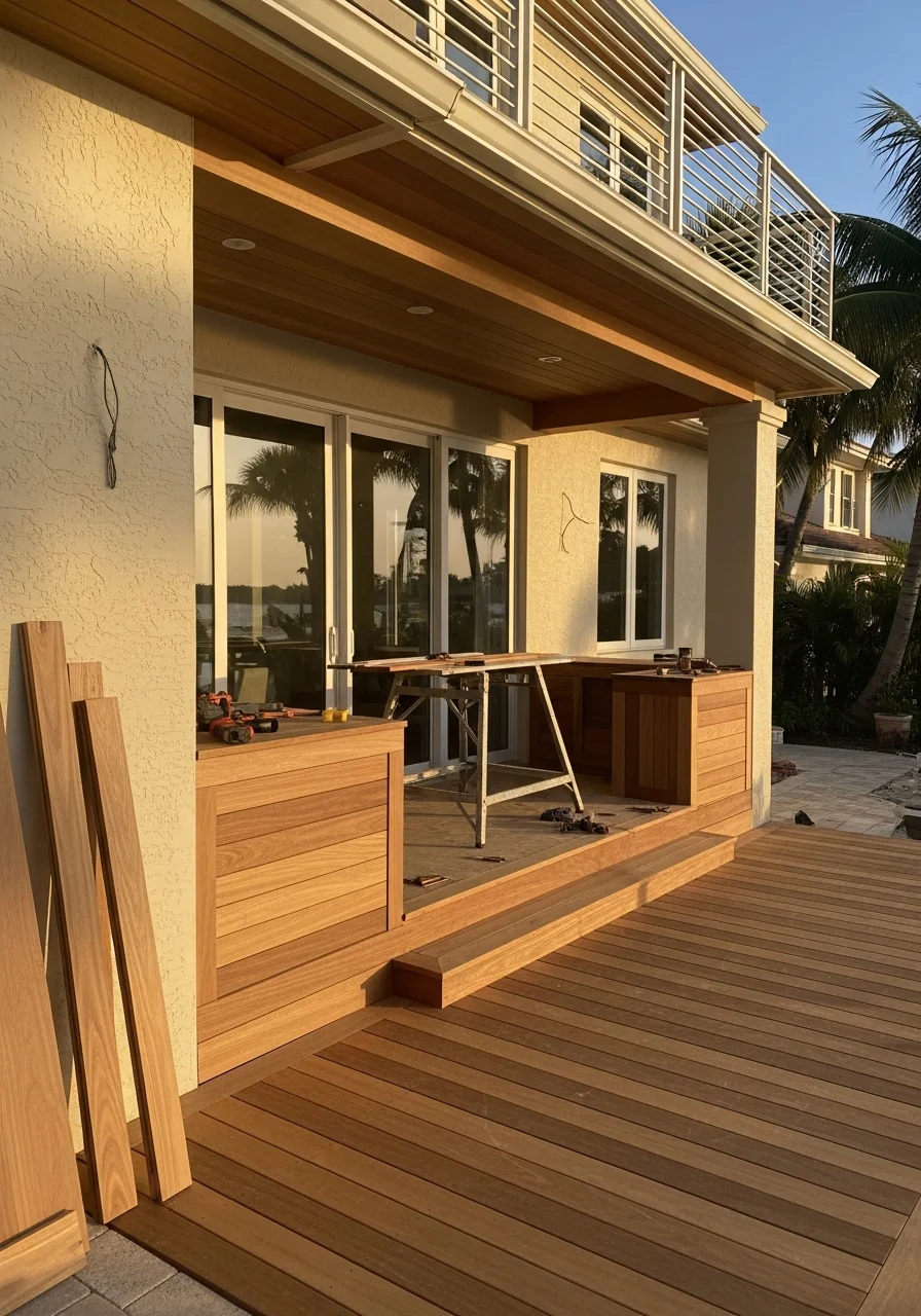 Pompano Beach home with quality exterior finishes and waterfront-adjacent landscaping.