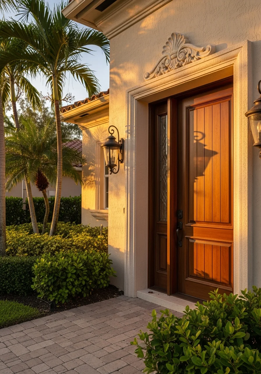 Close-up of a home exterior showing quality craftsmanship and landscaping detail.