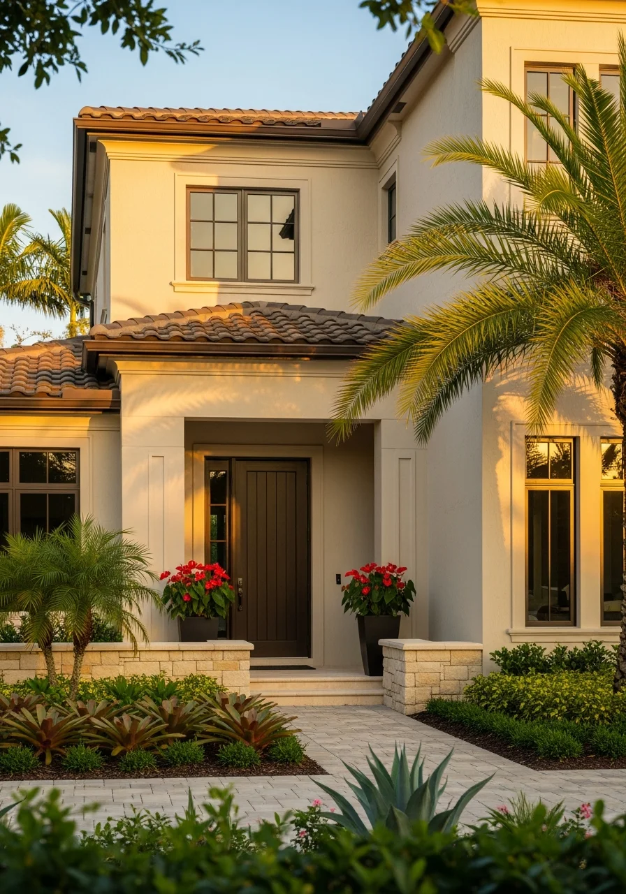 Weston home exterior showing premium finishes and well-designed landscaping.
